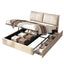 Queen Bed Frame Gas Lift Storage 3 Drawers Adjustable Headboard Platform Base