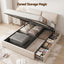 Queen Bed Frame Gas Lift Storage 3 Drawers Adjustable Headboard Platform Base