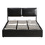 Queen Bed Frame Gas Lift Storage 3 Drawers Adjustable Headboard Platform Bed Black