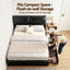 Queen Bed Frame Gas Lift Storage 3 Drawers Adjustable Headboard Platform Bed Black