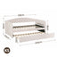 King Single Daybed Velvet Trundle Bed Frame Tufted Guest Bed