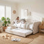 King Single Daybed Velvet Trundle Bed Frame Tufted Guest Bed