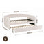 Single Daybed Velvet Trundle Bed Frame Tufted Guest Bed