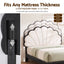 Artiss Double Bed Frame with Adjustable Shell Headboard and PVC Upholstery