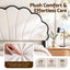 Artiss Double Bed Frame with Adjustable Shell Headboard and PVC Upholstery