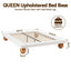 Artiss Queen Bed Frame with Boucle Upholstery and Solid Rubber Wood Legs