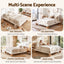 Artiss Queen Bed Frame with Boucle Upholstery and Solid Rubber Wood Legs