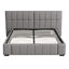 Queen Size Upholstered Gas Lift Bed Frame with Foldable Bench PVC Leather Platform Bed with Storage