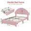 Artiss Double Bed Frame with 2 Storage Drawers Upholstered Velvet Platform Bed LED Headboard Pink