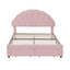 Artiss Double Bed Frame with 2 Storage Drawers Upholstered Velvet Platform Bed LED Headboard Pink