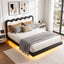 Artiss Double Bed Frame, Floating Design with RGB LED and USB Charging