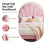 Single Bed Frame Scallop Upholstered Headboard Pink Velvet Platform Base Support up to 180kg