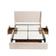 Double Upholstered Bed Frame with 3 Storage Drawers Wingback Headboard Heavy Duty Metal Platform Base