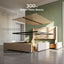 King Upholstered Bed Frame with 3 Storage Drawers Wingback Headboard Heavy Duty Metal Platform Base