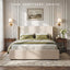 Queen Upholstered Bed Frame with 3 Storage Drawers Wingback Headboard Heavy Duty Metal Platform Base