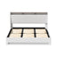Bed Frame Gas Lift LED Beds Base Platform White PVC Leather Storage Headboard - King
