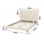 Double Bed Frame Upholstered Platform Bed with Tufted Headboard 300kg Support