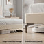 Double Bed Frame Upholstered Platform Bed with Tufted Headboard 300kg Support