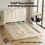 Double Bed Frame Upholstered Platform Bed with Tufted Headboard 300kg Support