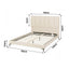 Queen Bed Frame Upholstered Platform Bed with Tufted Headboard 300kg Support
