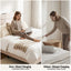 Queen Bed Frame with Storage Adjustable Headboard Platform Base Linen Fabric Charging Ports