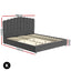 Artiss Bed Frame King Size Velvet Grey FION