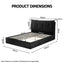 Queen Bed Frame with Horizontal Gas Lift Storage with LED Light USB Type-C Charging Station Black Velvet