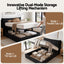 Queen Bed Frame with Horizontal Gas Lift Storage with LED Light USB Type-C Charging Station Black Velvet