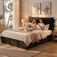 Queen Bed Frame with Horizontal Gas Lift Storage with LED Light USB Type-C Charging Station Black Velvet
