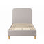 Artiss King Single Bed Frame with Headboard, Faux Linen Fabric Grey