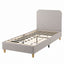 Artiss King Single Bed Frame with Headboard, Faux Linen Fabric Grey