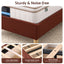 Artiss King Single Bed Frame with Headboard, Faux Linen Fabric Brown