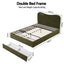 Artiss Double Bed Frame with Storage Drawer, Chenille Curved Headboard