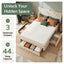 Double Bed Frame with Charging Station and Storage Drawers Beige 300KG Noise Free