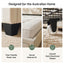 Queen Bed Frame with Charging Station and Storage Drawers Beige 300KG Noise Free