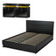 RGB LED Queen Bed Frame with 2 Beside Tables Set 16 Colour Mood Lighting