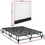 Queen Bed Frame with Headboard Platform Bed Base Grey Beige Fabric Metal