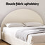 Gas Lift Queen Bed Frame with Bedside Table Set Boucle Fabric Upholstered Platform Bed Nightstand