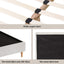 Queen Bed Frame Platform Bed Base Upholstered Headboard Linen Fabric Beige