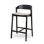 Black Bar Stool - Grey Seat