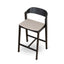 Black Bar Stool - Grey Seat