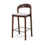 65cm Dark Brown Bar Stool - Beige (Set of 2)