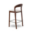 65cm Dark Brown Bar Stool - Beige (Set of 2)