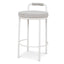 65cm White Bar Stool - Clay Grey (Set of 2)