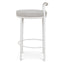 65cm White Bar Stool - Clay Grey (Set of 2)