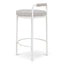 65cm White Bar Stool - Clay Grey (Set of 2)