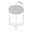65cm White Bar Stool - Clay Grey (Set of 2)
