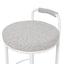 65cm White Bar Stool - Clay Grey (Set of 2)