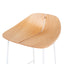 65cm Matte White Bar Stool - Natural