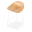 65cm Matte White Bar Stool - Natural